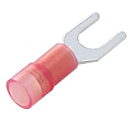 RS PRO Insulated Crimp Spade Connector, 0.5mm² to 1.5mm², 22AWG to 16AWG, 4.3mm Stud Size Nylon, Red [0]; 270-7653