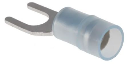 RS PRO Insulated Crimp Spade Connector, 1.5mm² to 2.5mm², 16AWG to 14AWG, 4.3mm Stud Size Nylon, Blue [0]; 270-7654