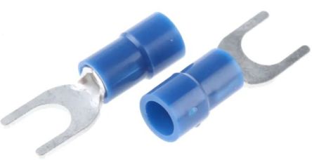 RS PRO Insulated Crimp Spade Connector, 1.5mm² to 2.5mm², 16AWG to 14AWG, 5.3mm Stud Size Vinyl, Blue [0]; 270-7660