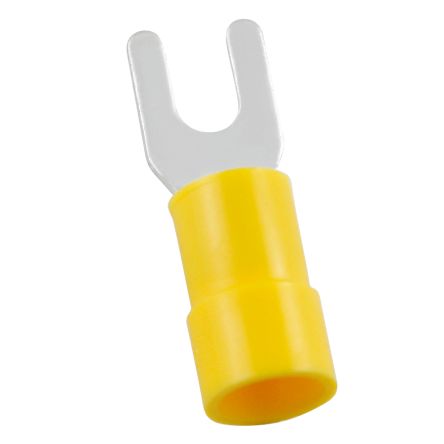 RS PRO Insulated Crimp Spade Connector, 4mm² to 6mm², 12AWG to 10AWG, 4.3mm Stud Size Vinyl, Yellow [0]; 270-7661