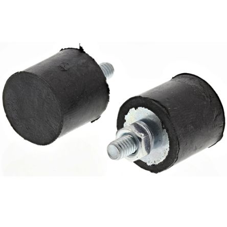 FIBET Cylindrical M10 Anti Vibration Mount, Male Buffer Foot with 83kg Compression Load [P5050VE25W-TOE]; 270-8032