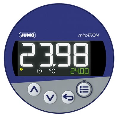 Jumo miroTRON Panel Mount Controller, 81 x 80mm 2 (1Pt100, 1 DI) Input, 1 Output Relay, 230 V ac Supply Voltage PID [701091/0-01-25-02/000]; 270-8829