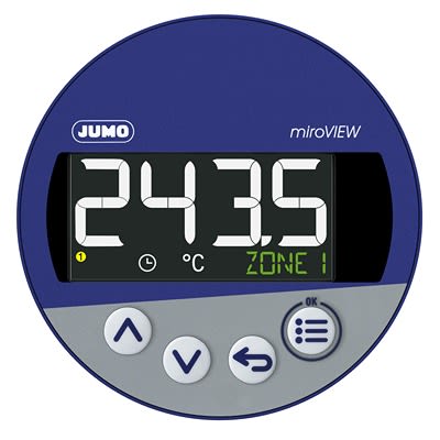 Jumo miroVIEW LCD Digital Panel Multi-Function Meter for PT100, PT1000, Temperature, 60.5mm x 68mm [701590/0-01-25-02]; 270-8834
