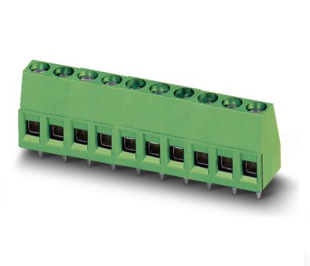 Phoenix Contact MKDS Series PCB Terminal Block, 9-Contact, 5.08mm Pitch, Through Hole Mount, 1-Row, Screw Termination [1715815]; 270-9264