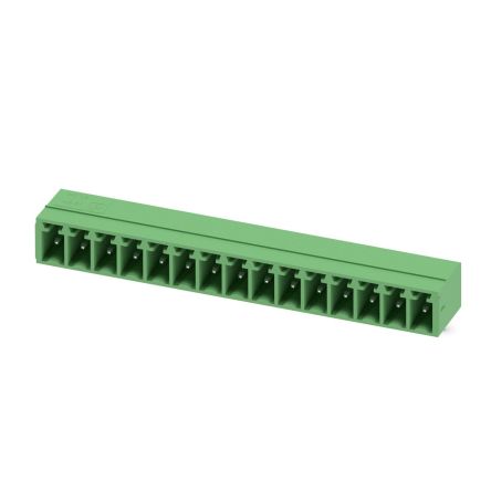 Phoenix Contact MC Series Straight Wave Soldering Mount PCB Header, 15 Contact(s), 3.81 mm Pitch, 1 Row(s) [1803400]; 270-9299
