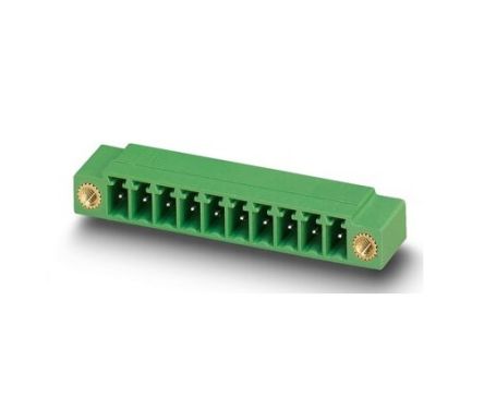 Phoenix Contact MC Series Straight Wave Soldering Mount PCB Header, 10 Contact(s), 3.5 mm Pitch, 1 Row(s) [1843871]; 270-9436