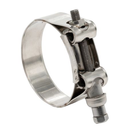 RS PRO Stainless Steel, Zinc-Plated Steel (Bolt) Bolt Head Hose Clamp, 18mm Band Width, 29 → 31mm ID [0]; 271-0145
