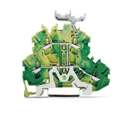 WAGO 2002-2237 TOPJOB S, 2002 Series Green/Yellow, 2.5mm², Double-Level, Push-In Cage Clamp Termination, ATEX [2002-2237]; 271-0201