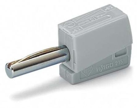 WAGO Grey Male Banana Connector, 19.5 mm Connector, Cage Clamp Termination, 20A, 42V [215-811]; 271-0209