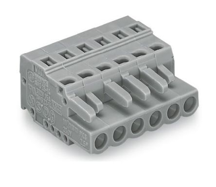 WAGO 231 Series PCB Terminal, 3-Contact, 5mm Pitch, Cable Mount, 1-Row, Cage Clamp Termination [231-103/026-000]; 271-0216