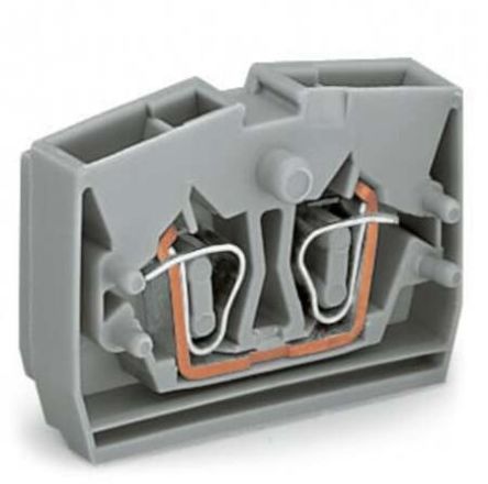 WAGO 264 Series Terminal Block, 2-Way, 24A, 28 → 12 AWG Wire, Snap-In Termination [264-301]; 271-0250