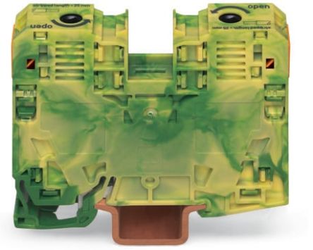 WAGO 285-137 285 Series Green/Yellow, 35mm², Single-Level, Power Cage Clamp Termination, ATEX [285-137]; 271-0277