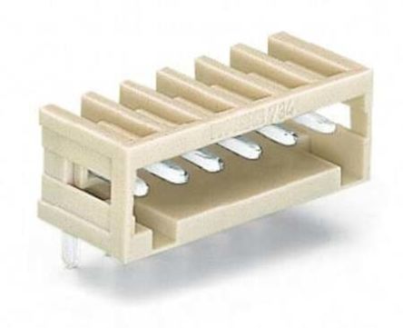 WAGO 734 Series Straight Horizontal and Vertical Mount PCB Header, 6 Contact(s), 3.5 mm Pitch, 1 Row(s) [734-166]; 271-0295