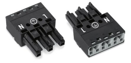 WAGO 770 Series Lighting Connector, 3-Pole, Female, 3-Way, Cable Mount, 25A [770-203]; 271-0314