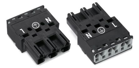 WAGO 770 Series Lighting Connector, 3-Pole, Male, 3-Way, Cable Mount, 25A [770-213]; 271-0317