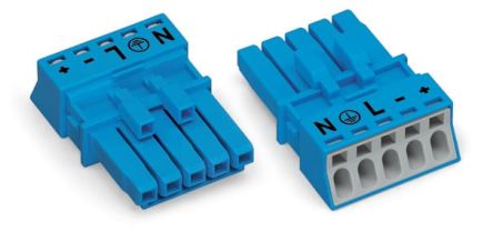 WAGO 890 Series Lighting Connector, 5-Pole, Female, 5-Way, Cable Mount, 16A [890-1105]; 271-0349