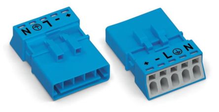 WAGO 890 Series Lighting Connector, 5-Pole, Male, 5-Way, Cable Mount, 13A [890-1115]; 271-0351