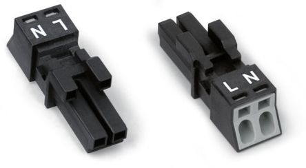 WAGO 890 Series Lighting Connector, 2-Pole, Female, 2-Way, Cable Mount, 16A [890-202]; 271-0357