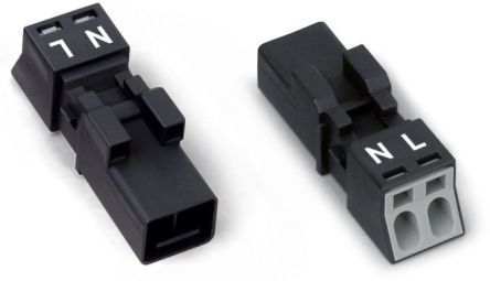 WAGO 890 Series Lighting Connector, 2-Pole, Male, 2-Way, Flush Mount, 16A [890-212]; 271-0359