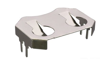 TE Connectivity Coin Cell Battery Holder, Leaf Spring Contact [BAT-HLD-001-THM-TR]; 271-1025
