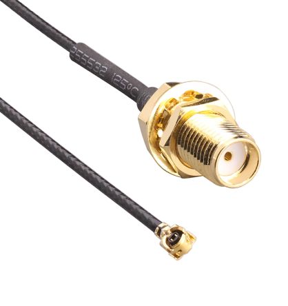 TE Connectivity Female U.FL to Male SMA, 200mm, UFL Coaxial, Terminated50 Ω [CSH-SGFB-200-UFFR]; 271-1094