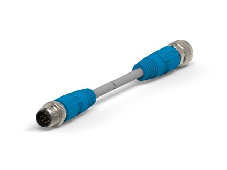 TE Connectivity Straight Male 8 way M12 to Straight Female M12 Cable Assembly, 1.5m [T4152123008-003]; 271-1428