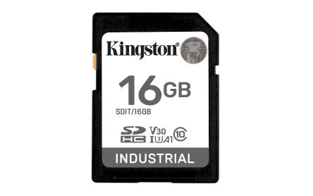 Kingston 16 GB Industrial SD SD Card, UHS-I Speed Class U3 [SDIT/16GB]; 271-1629