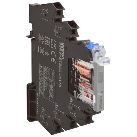 Omron G2RV-ST Series Electromechanical Interface Relay, DIN Rail Mount, 48V ac/dc Coil, SPDT, 1-Pole, 6A Load [G2RV-ST500 48VAC/DC]; 271-1841