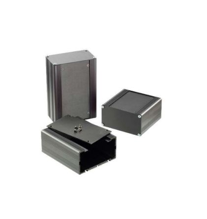 Nu-Tech Engineering Black Aluminium General Purpose Enclosure, Flanged, Black Lid, 100 x 60.5 x 105mm [E006/001]; 271-2527