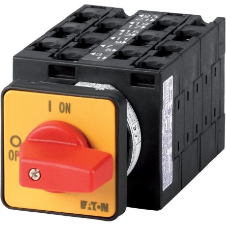 Eaton, 6P 2 Position 90° On-Off Cam Switch, 690V (Volts), 32A, Short Thumb Grip Actuator [004225 T3-6-13/E-RT]; 271-4017