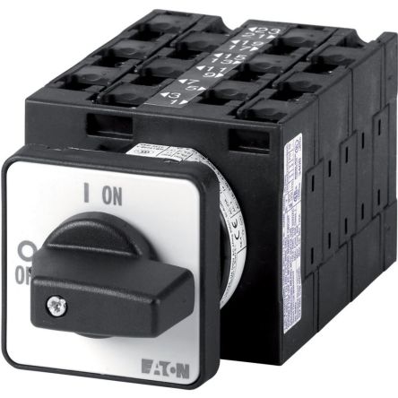 Eaton, 9P 2 Position 90° On-Off Cam Switch, 690V (Volts), 32A, Short Thumb Grip Actuator [004280 T3-6-15168/E]; 271-4019