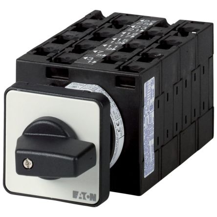 Eaton, 3P 4 Position 60° Multi Speed Cam Switch, 690V (Volts), 32A, Short Thumb Grip Actuator [005511 T3-7-189/E]; 271-4042