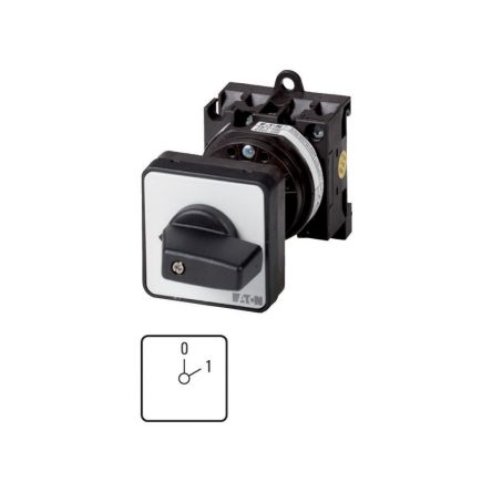 Eaton, 2P 2 Position 60° On-Off Cam Switch, 690V (Volts), 20A, Toggle Actuator [009481 T0-1-8201/Z]; 271-4168