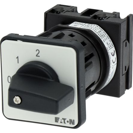 Eaton, 1P 3 Position 45° Multi Step Cam Switch, 690V (Volts), 20A, Short Thumb Grip Actuator [009775 T0-1-8310/EZ]; 271-4183