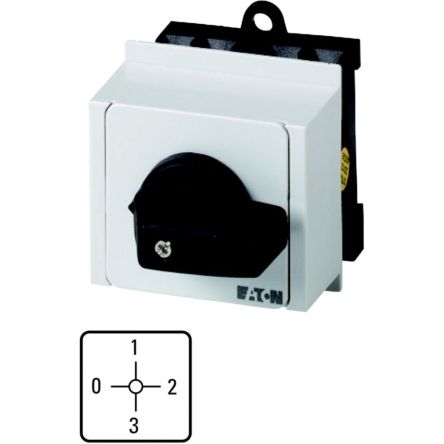 Eaton, 1P 4 Position 90° Multi Step Cam Switch, 690V (Volts), 20A, Toggle Actuator [011217 T0-2-15052/IVS]; 271-4249