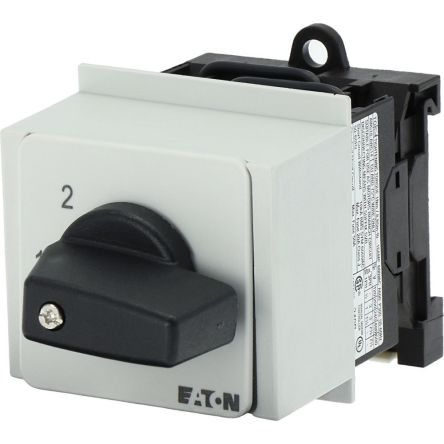 Eaton, 2P 2 Position 45° Multi Step Cam Switch, 690V (Volts), 20A, Toggle Actuator [011279 T0-2-15136/IVS]; 271-4253
