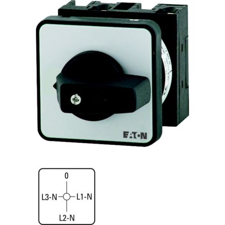 Eaton, 2P 4 Position 90° Voltmeter Cam Switch, 690V (Volts), 20A, Knob Actuator [011314 T0-2-15177/E]; 271-4260