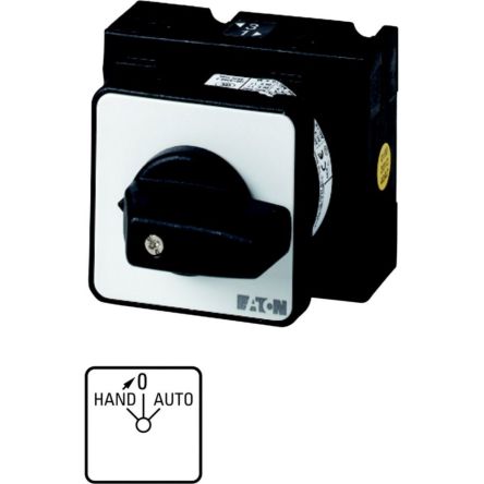 Eaton, 2P 3 Position 45° Changeover Cam Switch, 690V (Volts), 20A, Short Thumb Grip Actuator [012033 T3-2-15435/E]; 271-4354
