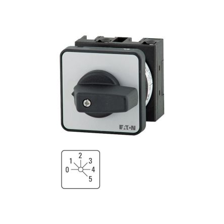 Eaton, 1P 6 Position 45° Multi Step Cam Switch, 690V (Volts), 20A, Toggle Actuator [012301 T0-3-144/E]; 271-4377