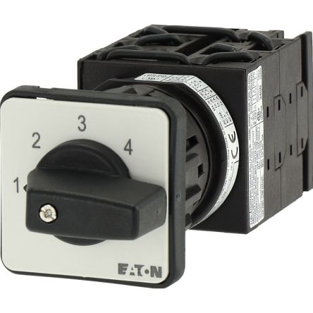 Eaton, 1P 5 Position 45° Multi Step Cam Switch, 690V (Volts), 20A, Toggle Actuator [012380 T0-3-150/EZ]; 271-4383