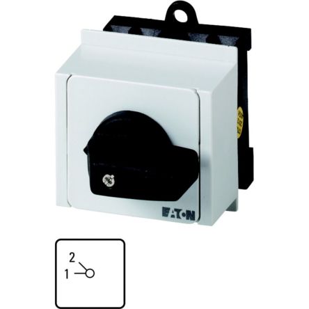 Eaton, 3P 2 Position 45° Multi Step Cam Switch, 690V (Volts), 20A, Toggle Actuator [012582 T0-3-15016/IVS]; 271-4390
