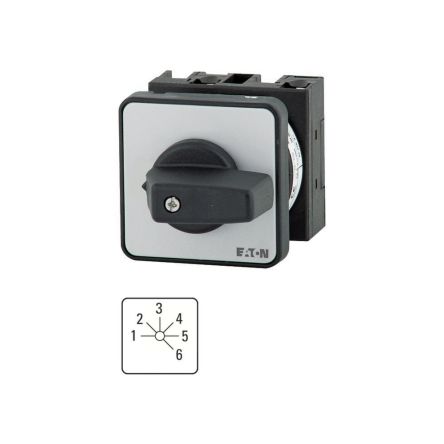 Eaton, 1P 6 Position 45° Multi Step Cam Switch, 690V (Volts), 20A, Toggle Actuator [012915 T0-3-151/E]; 271-4410
