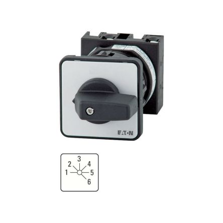 Eaton, 1P 6 Position 45° On-Off Cam Switch, 690V (Volts), 20A, Toggle Actuator [012916 T0-3-151/EZ]; 271-4411