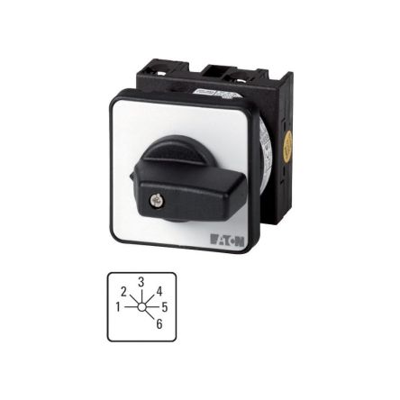 Eaton, 1P 6 Position 45° Multi Step Cam Switch, 690V (Volts), 20A, Toggle Actuator [013094 T0-3-180/E]; 271-4436