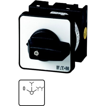 Eaton, 3P 3 Position 60° Multi Speed Cam Switch, 690V (Volts), 20A, Short Thumb Grip Actuator [013629 T0-4-15107/E]; 271-4490