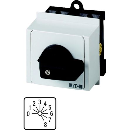 Eaton, 1P 9 Position 30° Multi Step Cam Switch, 690V (Volts), 20A, Toggle Actuator [013968 T0-4-8246/IVS]; 271-4537