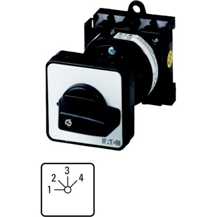 Eaton, 2P 4 Position 45° Multi Step Cam Switch, 690V (Volts), 20A, Toggle Actuator [013976 T0-4-8251/Z]; 271-4541