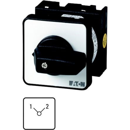 Eaton, 4P 2 Position 90° Changeover Cam Switch, 690V (Volts), 20A, Short Thumb Grip Actuator [014075 T0-4-90/E]; 271-4565