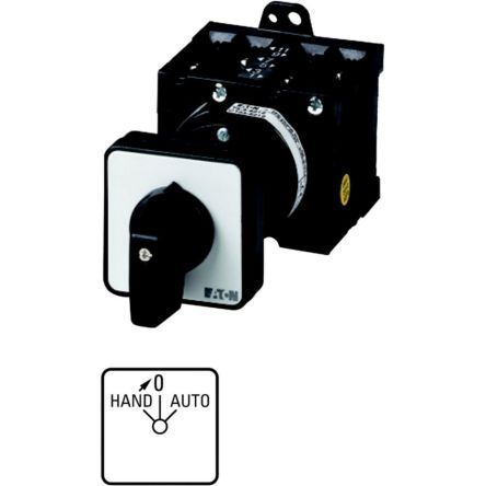 Eaton, 2P 3 Position 45° Changeover Cam Switch, 690V (Volts), 32A, Toggle Actuator [014406 T3-2-15435/Z]; 271-4606