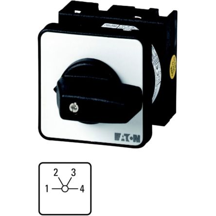 Eaton, 1P 4 Position 45° Multi Step Cam Switch, 690V (Volts), 20A, Toggle Actuator [015123 T0-2-8231/EZ]; 271-4648